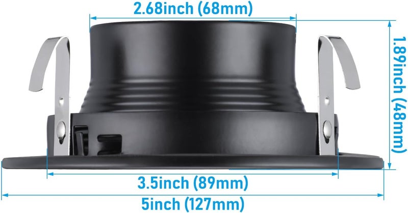 TORCHSTAR 12-Pack 4 Inch Recessed Light Black Baffle Trim with Ring, Full Metal, Ceiling Can Light Trim for 4 Inch Cans, Fit Halo/Juno Remodel Housing - Image 2